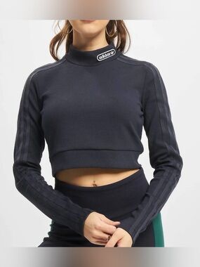 Adidas Women's Retro Luxury Cropped Long Sleeve Shirt